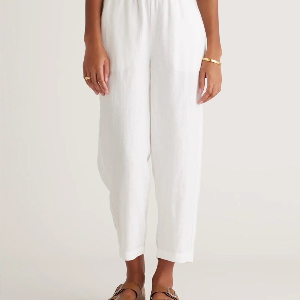 Quince White Linen Pants